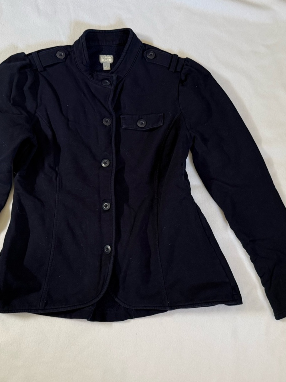 Converse Women’s Navy Military-Style Button Front Jacket size large